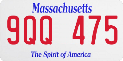 MA license plate 9QQ475
