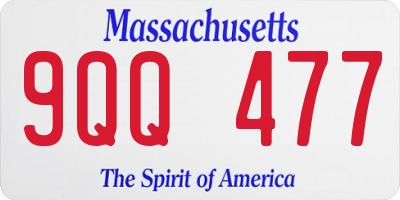 MA license plate 9QQ477