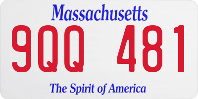 MA license plate 9QQ481