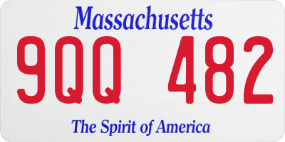 MA license plate 9QQ482