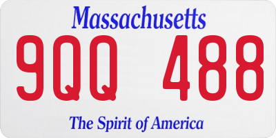 MA license plate 9QQ488