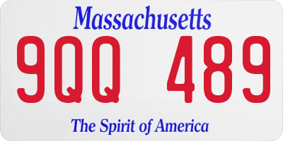 MA license plate 9QQ489