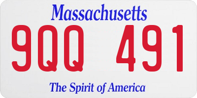 MA license plate 9QQ491