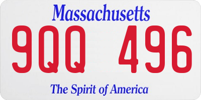 MA license plate 9QQ496