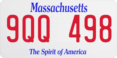 MA license plate 9QQ498