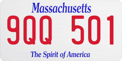 MA license plate 9QQ501