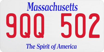 MA license plate 9QQ502