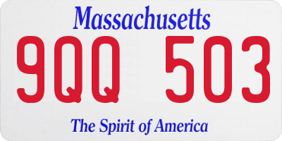 MA license plate 9QQ503
