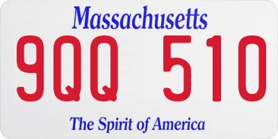 MA license plate 9QQ510