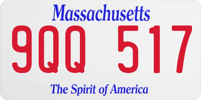 MA license plate 9QQ517