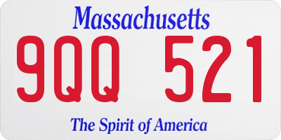 MA license plate 9QQ521