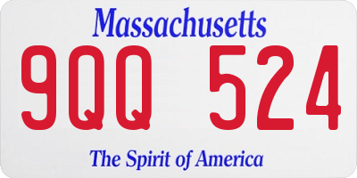 MA license plate 9QQ524