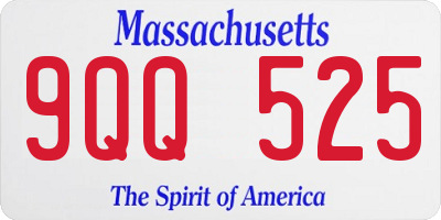MA license plate 9QQ525