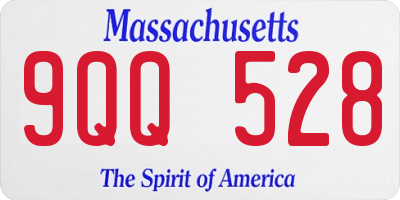 MA license plate 9QQ528