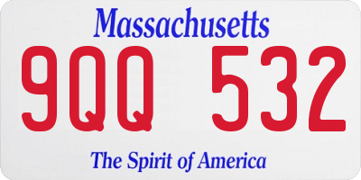 MA license plate 9QQ532