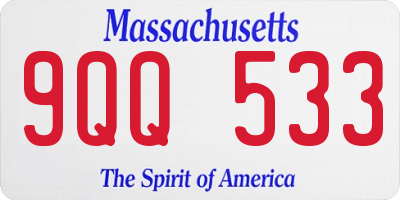 MA license plate 9QQ533