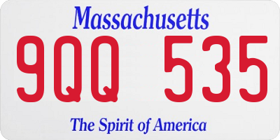MA license plate 9QQ535