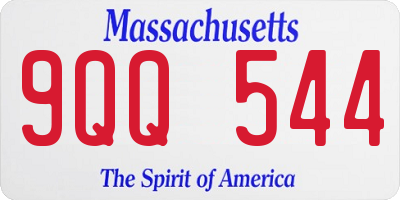MA license plate 9QQ544
