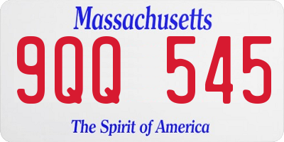 MA license plate 9QQ545