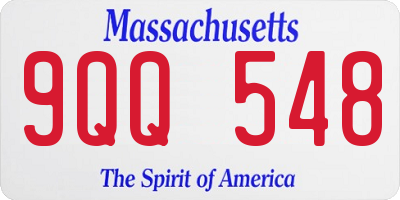 MA license plate 9QQ548