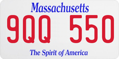 MA license plate 9QQ550