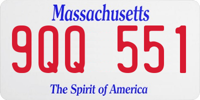 MA license plate 9QQ551