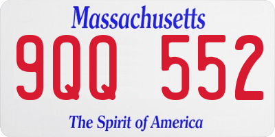 MA license plate 9QQ552