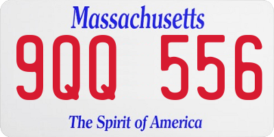 MA license plate 9QQ556