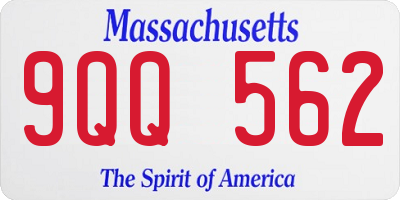 MA license plate 9QQ562