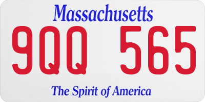 MA license plate 9QQ565