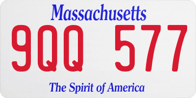 MA license plate 9QQ577
