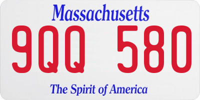MA license plate 9QQ580
