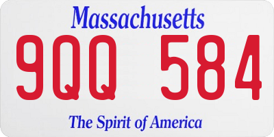 MA license plate 9QQ584