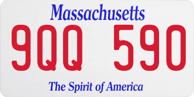 MA license plate 9QQ590