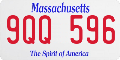 MA license plate 9QQ596