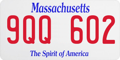 MA license plate 9QQ602