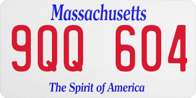 MA license plate 9QQ604