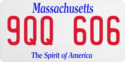 MA license plate 9QQ606