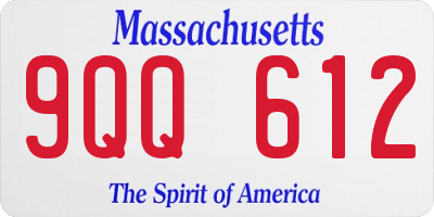 MA license plate 9QQ612