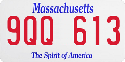 MA license plate 9QQ613