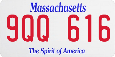 MA license plate 9QQ616