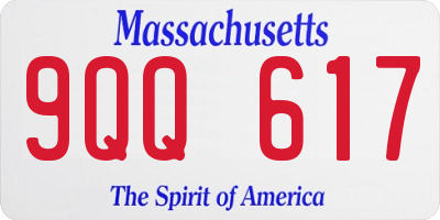 MA license plate 9QQ617