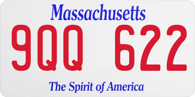 MA license plate 9QQ622