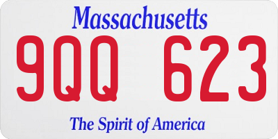 MA license plate 9QQ623