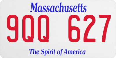 MA license plate 9QQ627