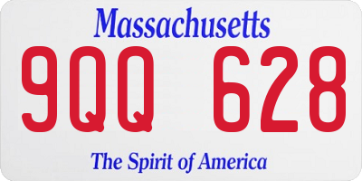 MA license plate 9QQ628