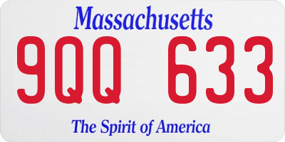 MA license plate 9QQ633