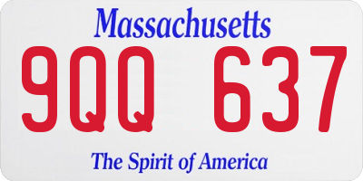 MA license plate 9QQ637