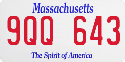 MA license plate 9QQ643