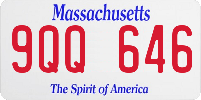 MA license plate 9QQ646